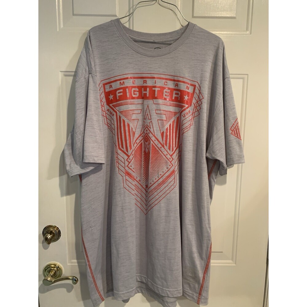 American Fighter Men's Grey Quick Dry Short Sleeve T-Shirt 4XL